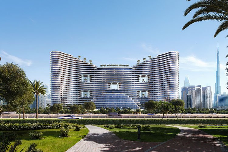 Binghatti Aquarise residential tower in Business Bay Dubai