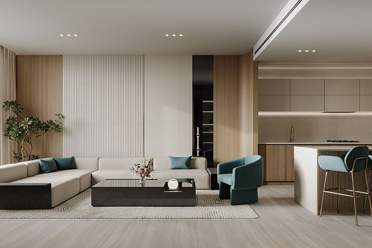 Exterior view of Binghatti Aquarise luxury tower Dubai