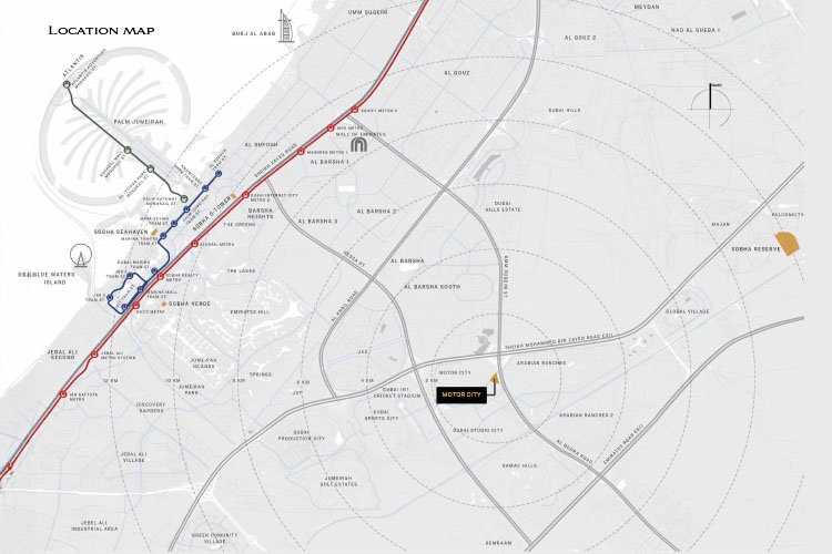 Sobha Orbis residential complex in Motor City Dubai